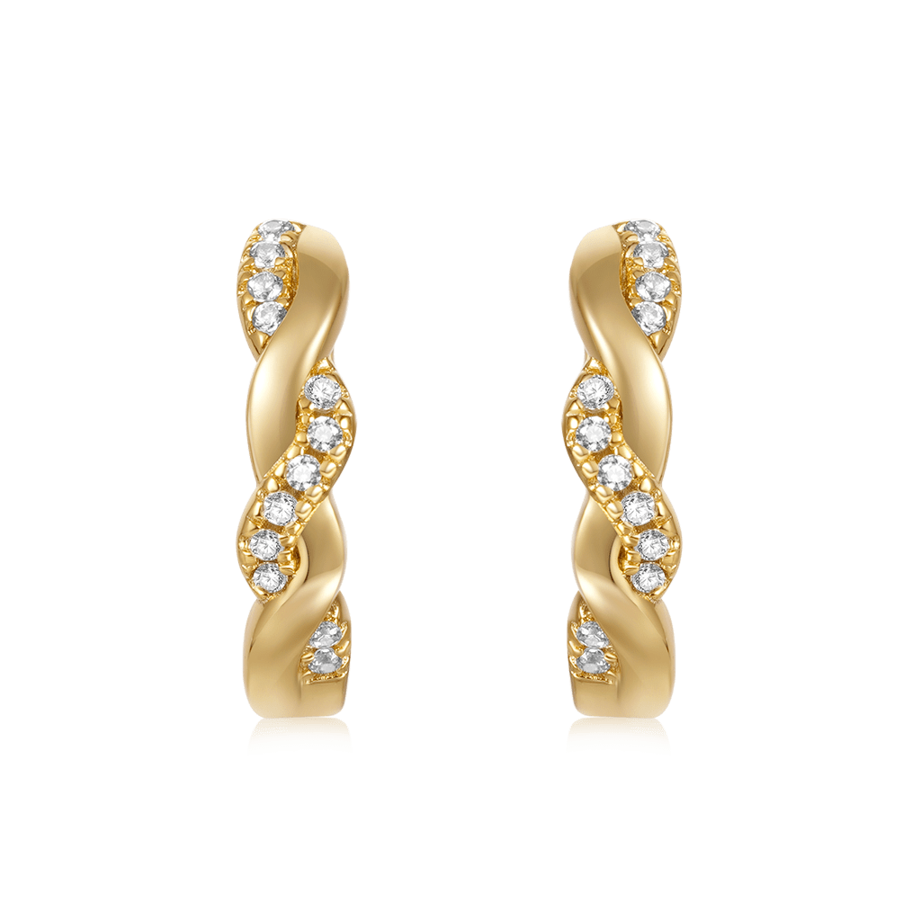 扭紋交織圈形耳環 image number 1