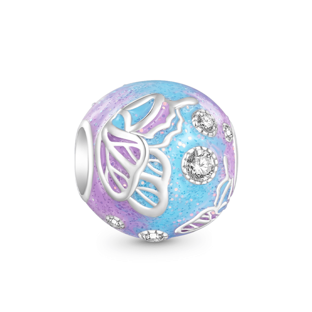 紫色蝴蝶圓形珠飾 image number 1