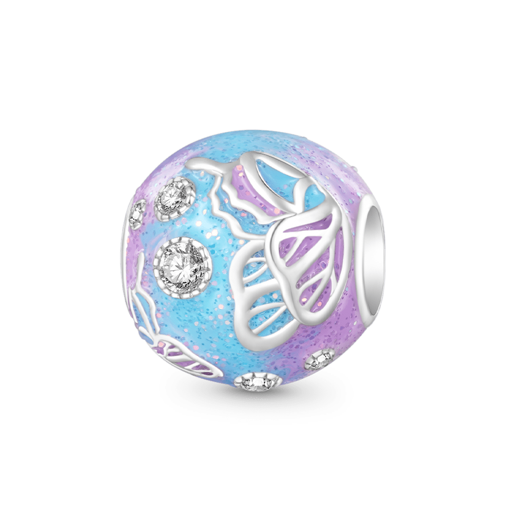 紫色蝴蝶圓形珠飾 image number 0