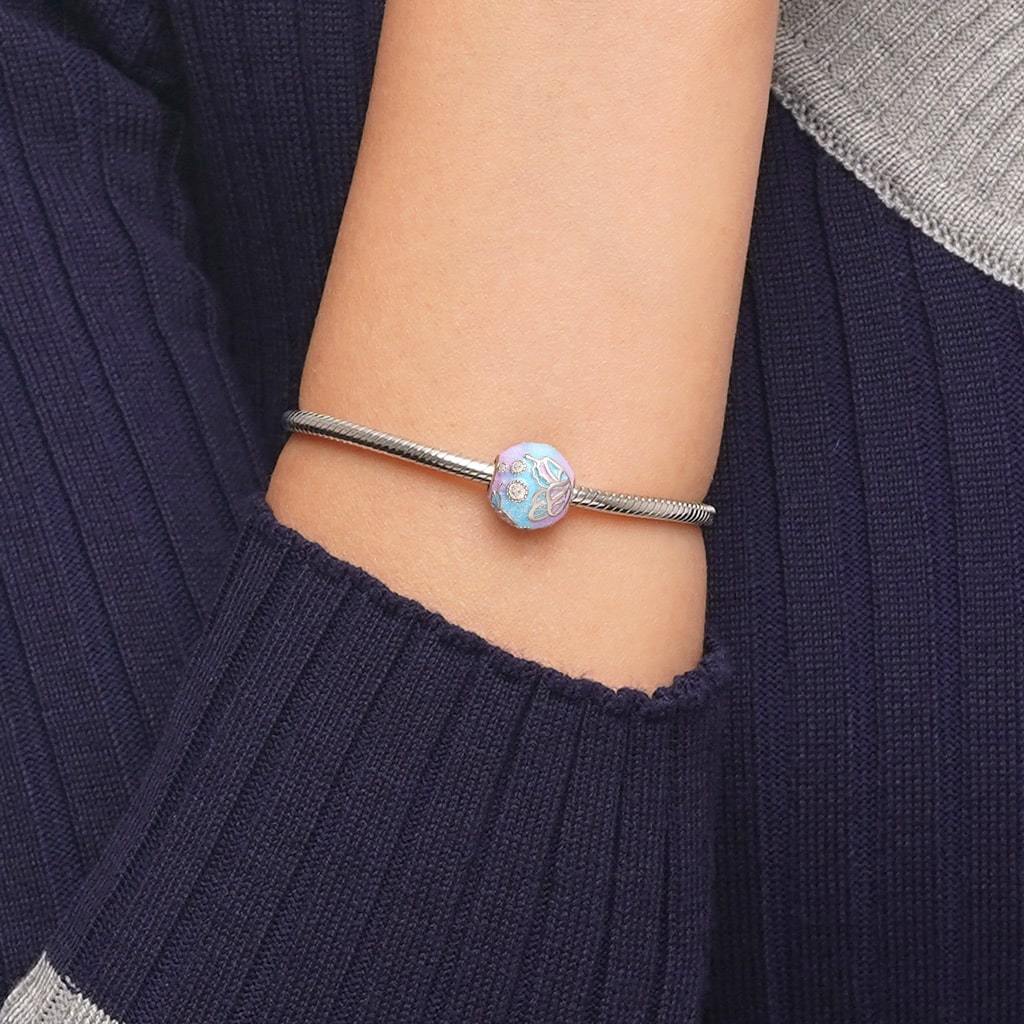 紫色蝴蝶圓形珠飾 image number 4