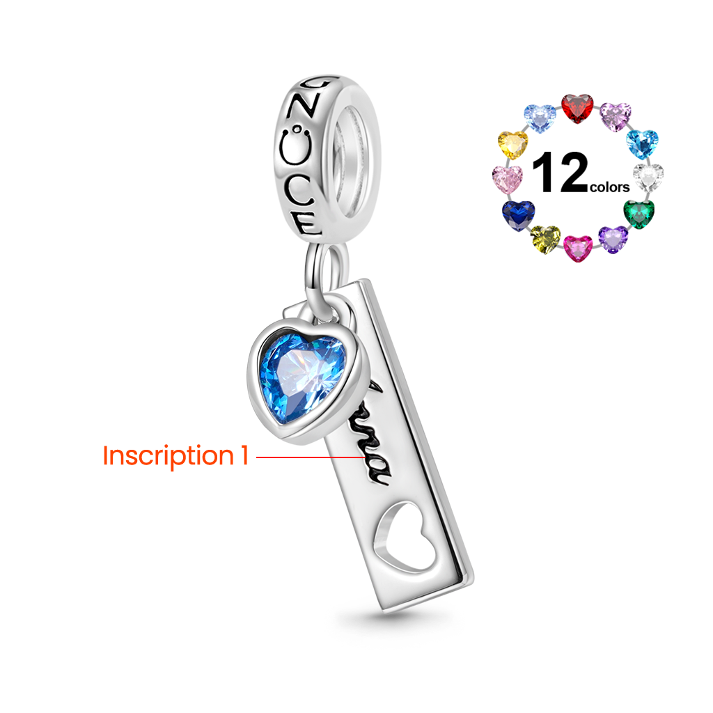 標籤心形生日石吊墜 image number 1