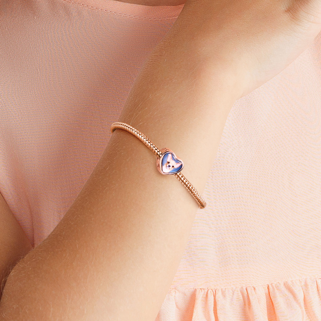 寵物爪印心形照片珠飾 image number 2