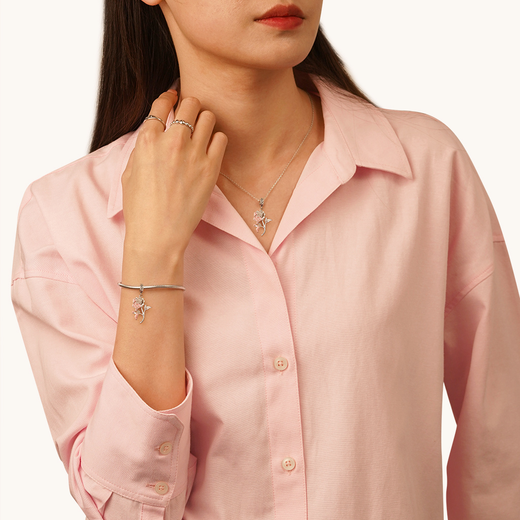 漸層玫瑰吊墜 image number 3