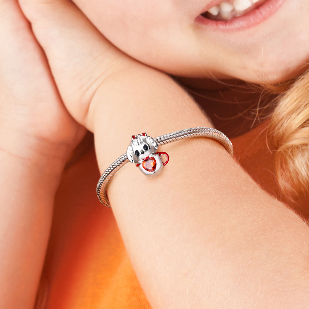 可愛茶杯狗珠飾 image number 3