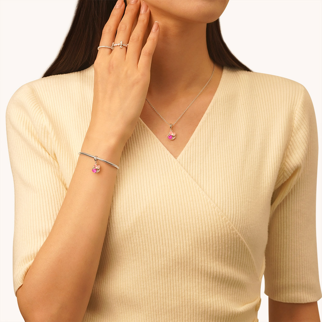 鬱金香可雕刻心形珠飾 image number 4