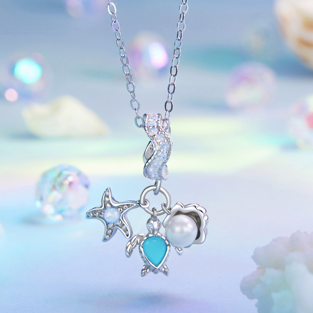 藍色海洋三重吊墜 image number 1