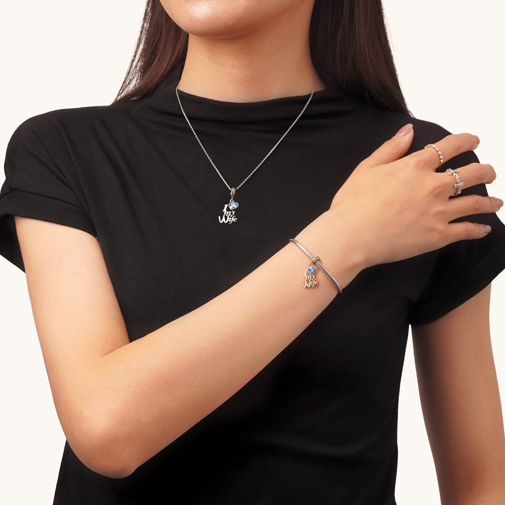 藍色心形吊墜 image number 3