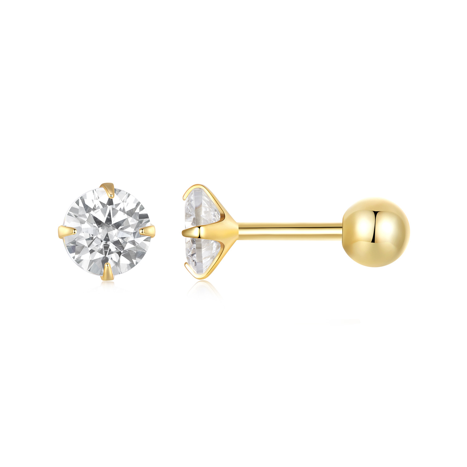 大號白色CZ耳環 image number 1