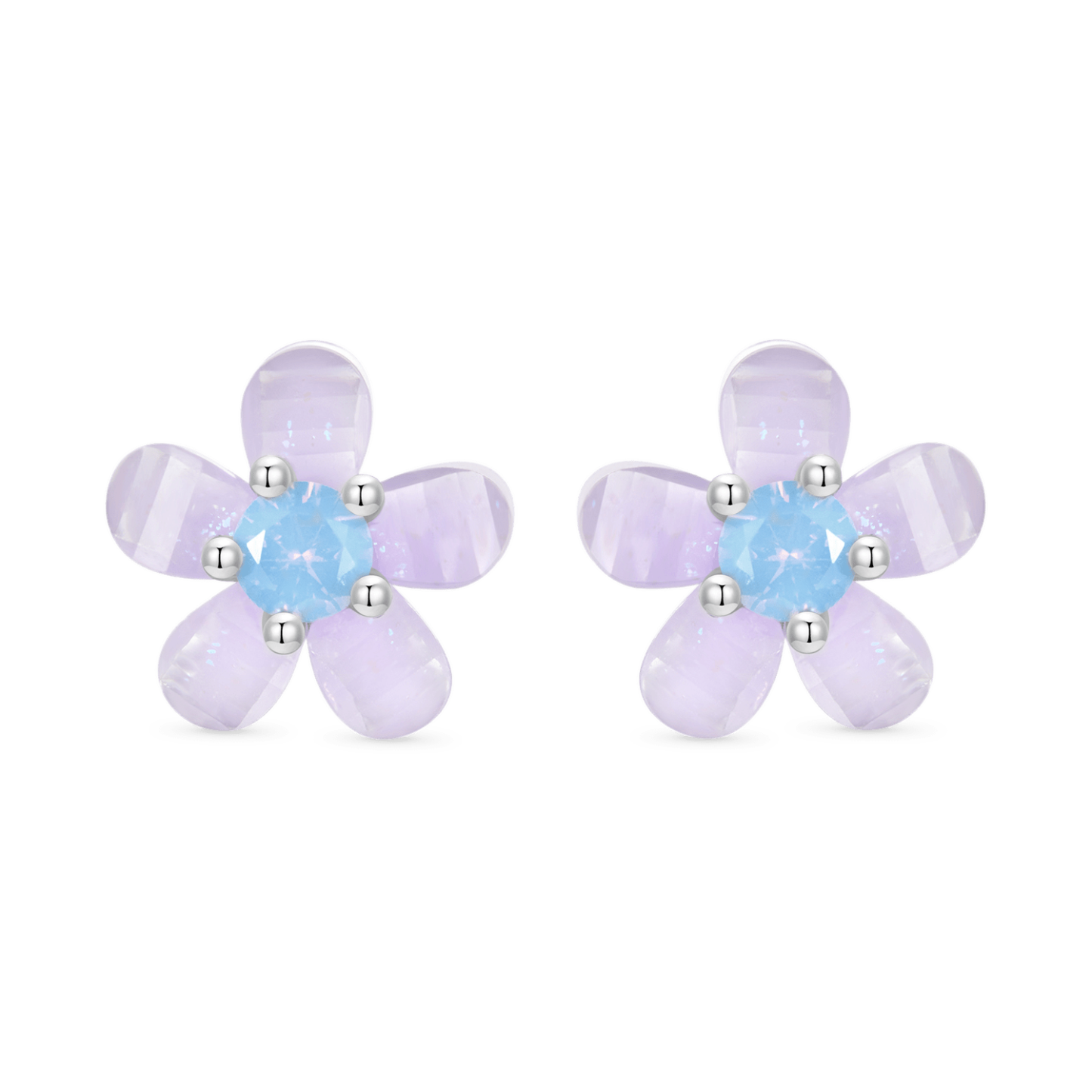 紫色花朵耳環 image number 0