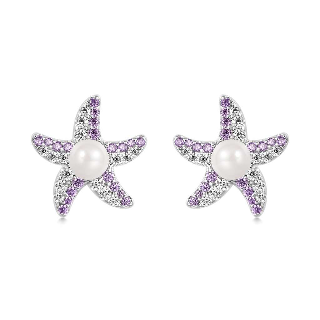 珍珠海星耳環 image number 0