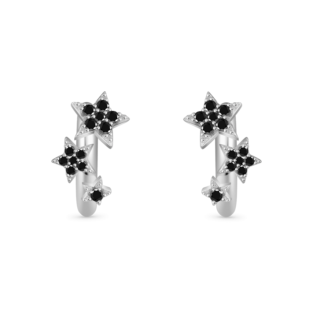 五角星設計閃亮耳環 image number 1