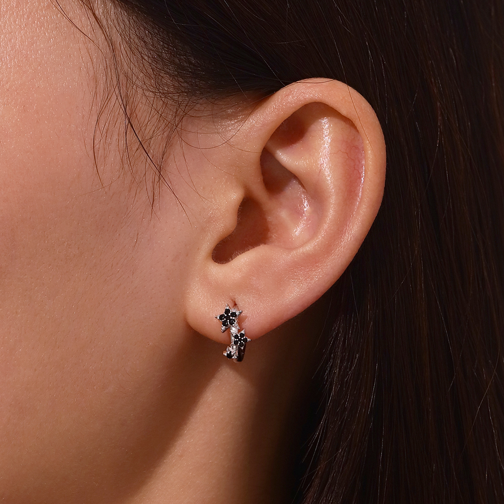 五角星設計閃亮耳環 image number 4