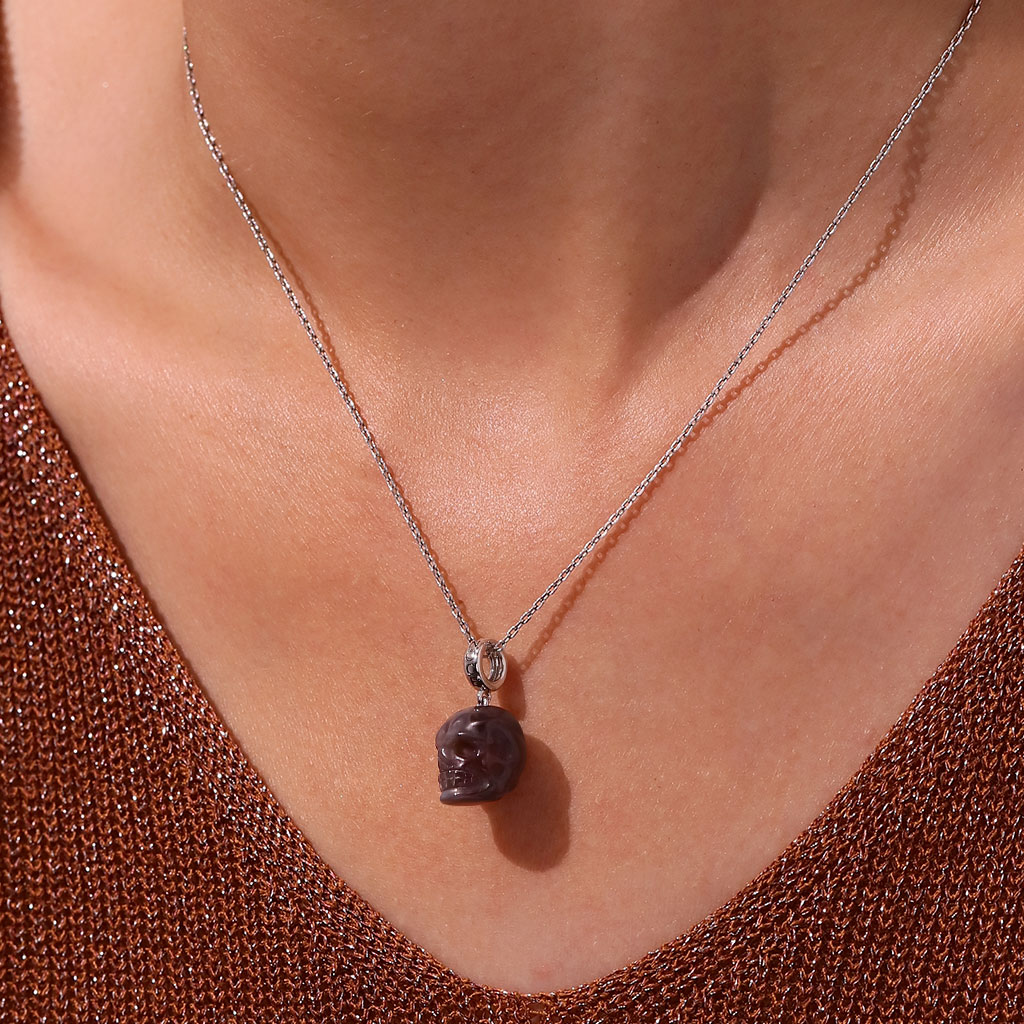 天然瑪瑙骷髏吊墜 image number 4