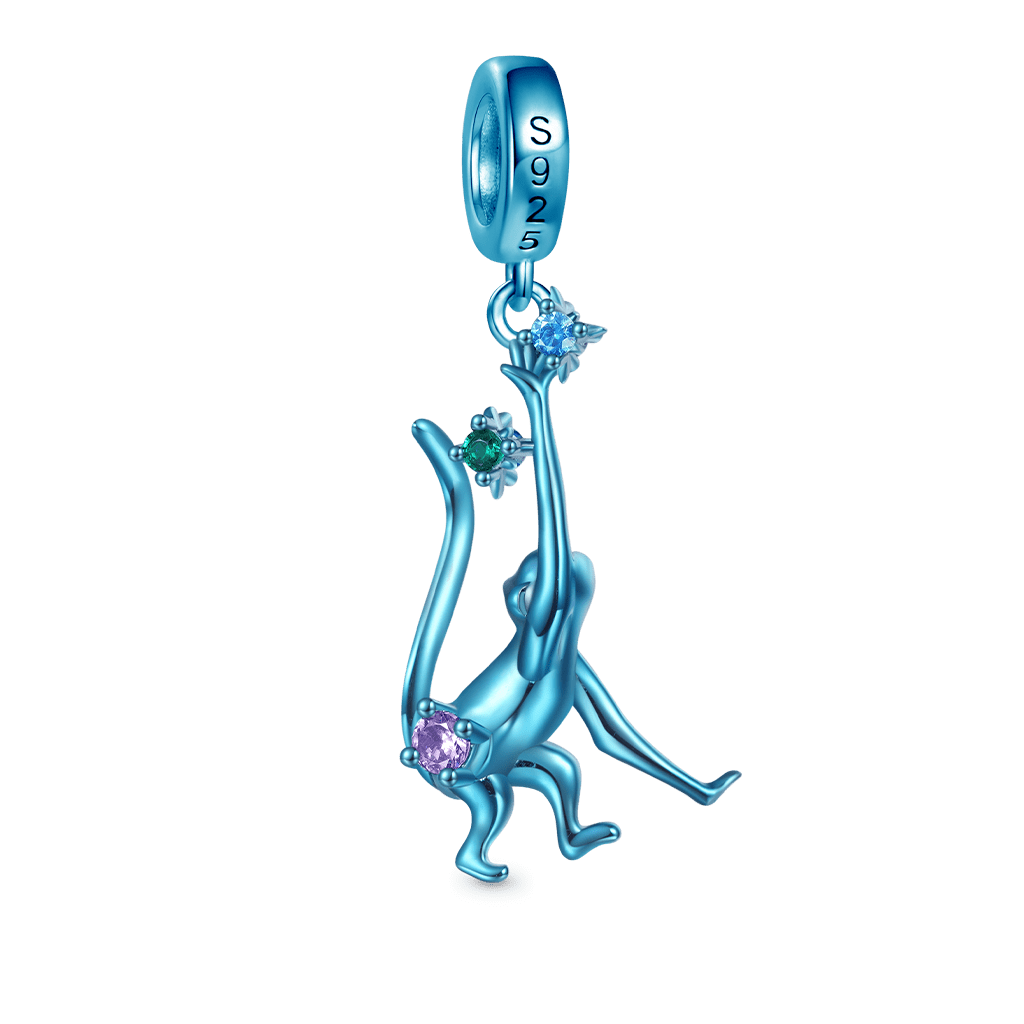 藍色泳彩猴生肖吊墜 image number 1
