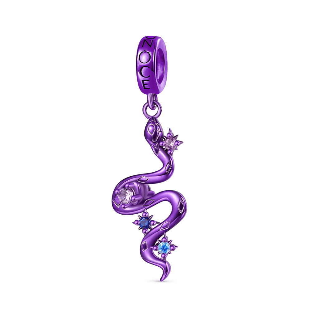紫色泳彩蛇生肖吊墜 image number 0