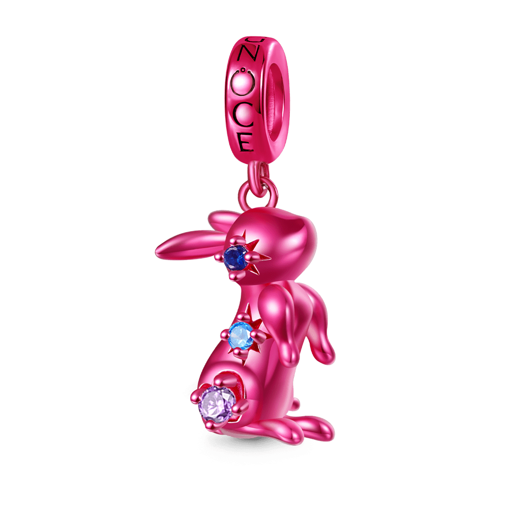 粉色泳彩兔子生肖吊墜 image number 0