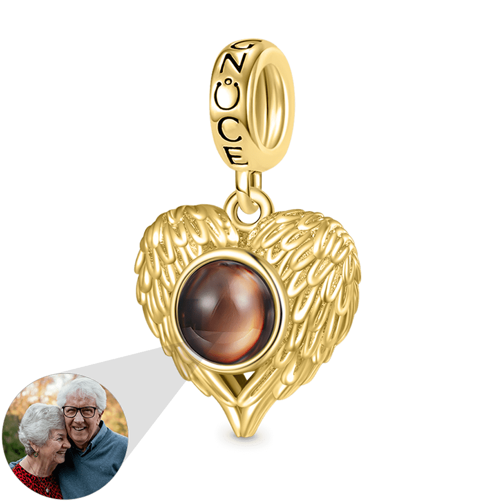 投影心形照片18K鍍金吊墜 image number 0