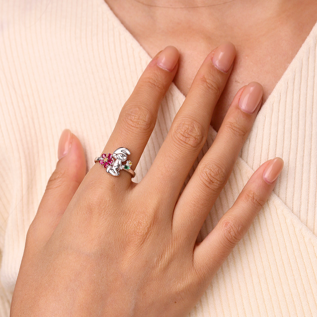 閃亮花束藍色小精靈戒指 image number 3