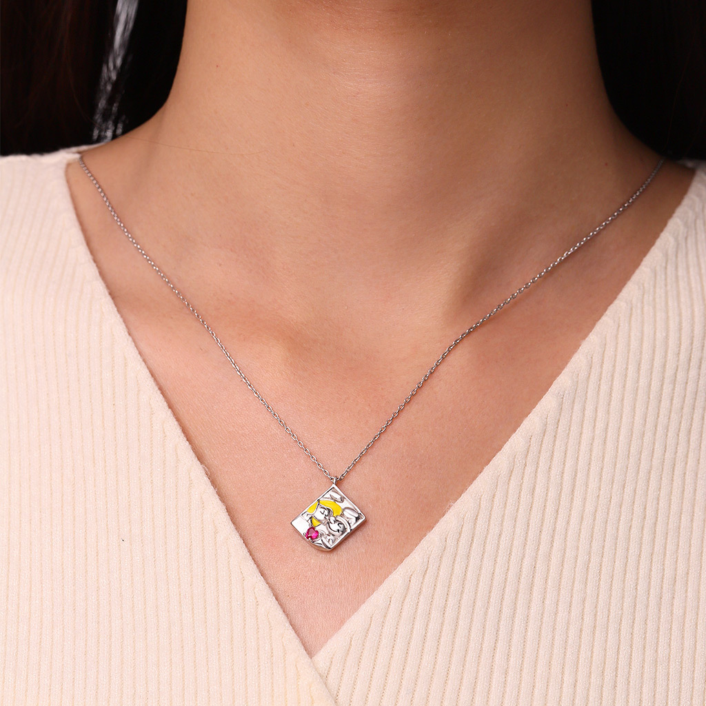 可雕刻愛情藍色小精靈項鍊 image number 5