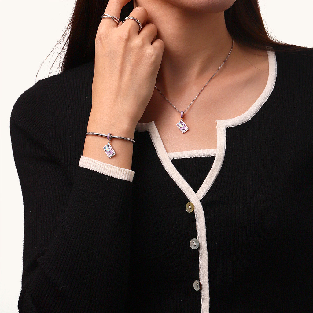 紫色月亮塔羅牌吊墜 image number 3