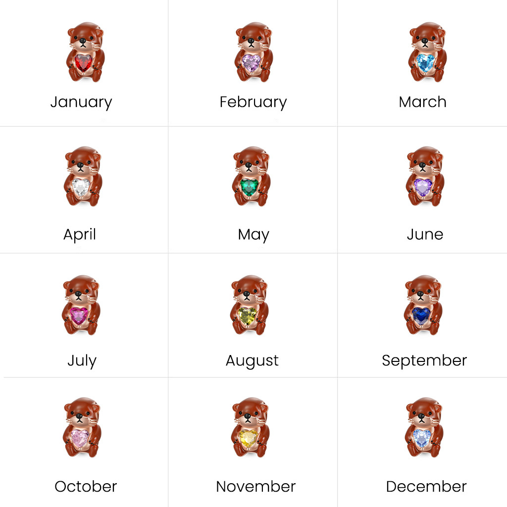 布魯克水獺擁抱心形珠飾 image number 6