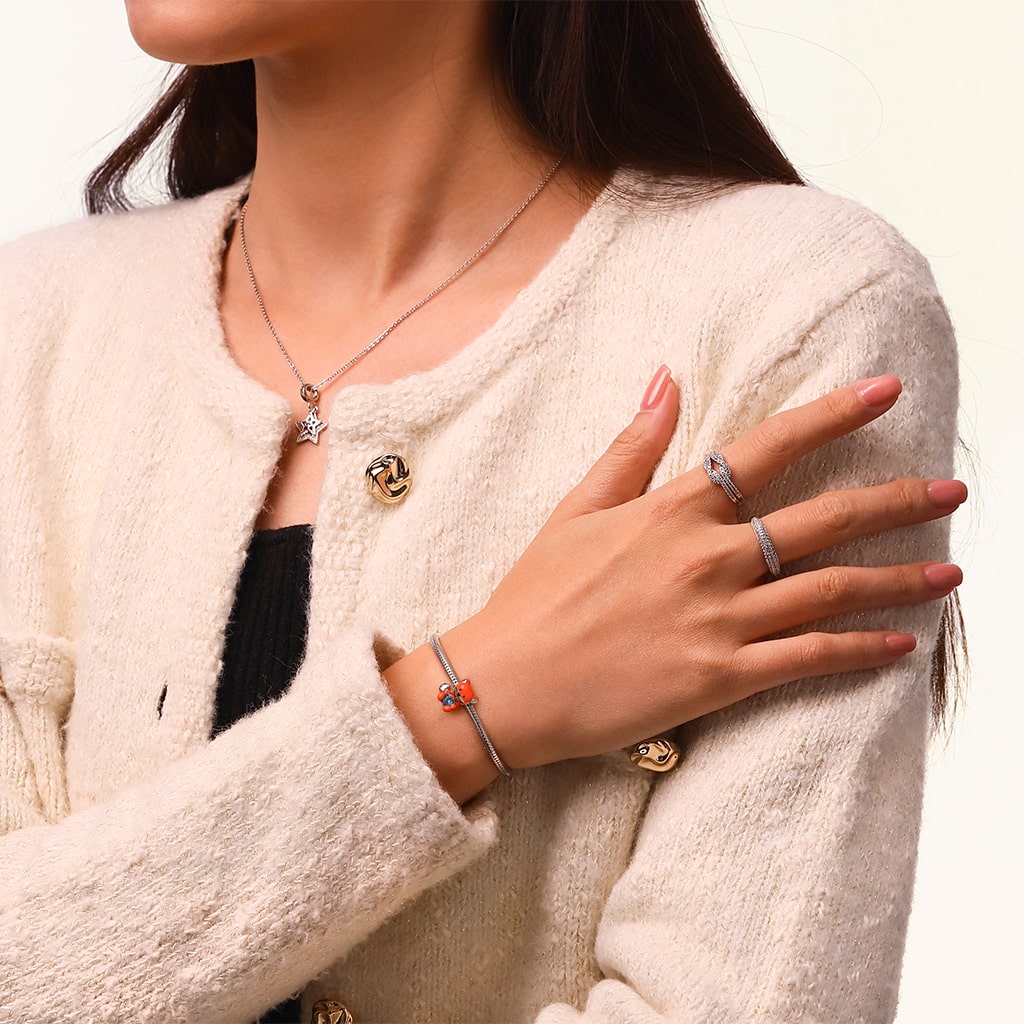 污跡狐狸擁抱愛心珠飾 image number 5