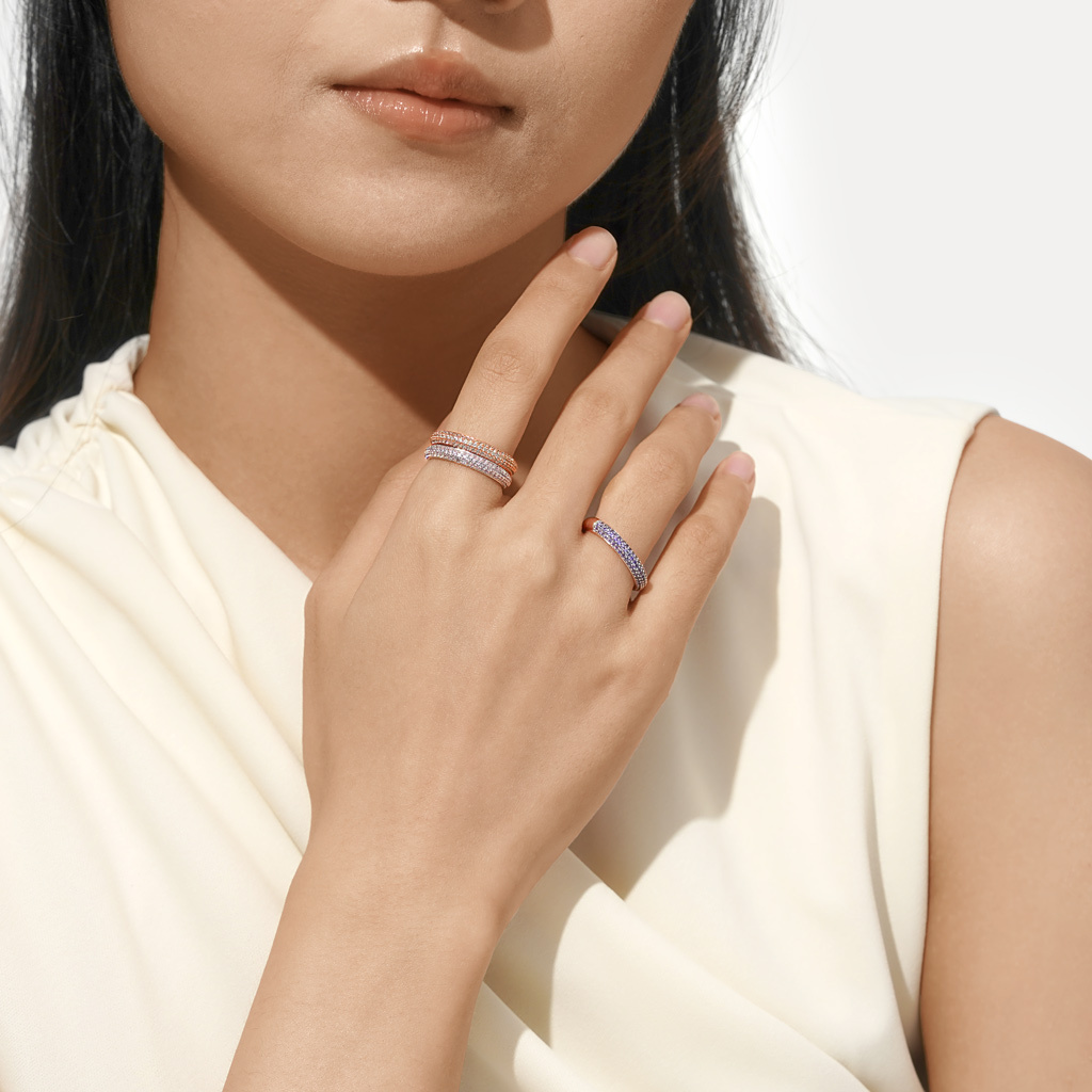 托帕石精緻簇鑽戒指 image number 5