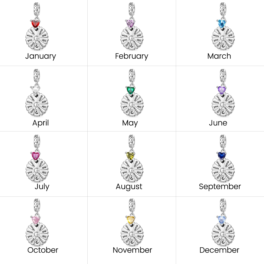 旋轉轉盤生日石吊墜 image number 4