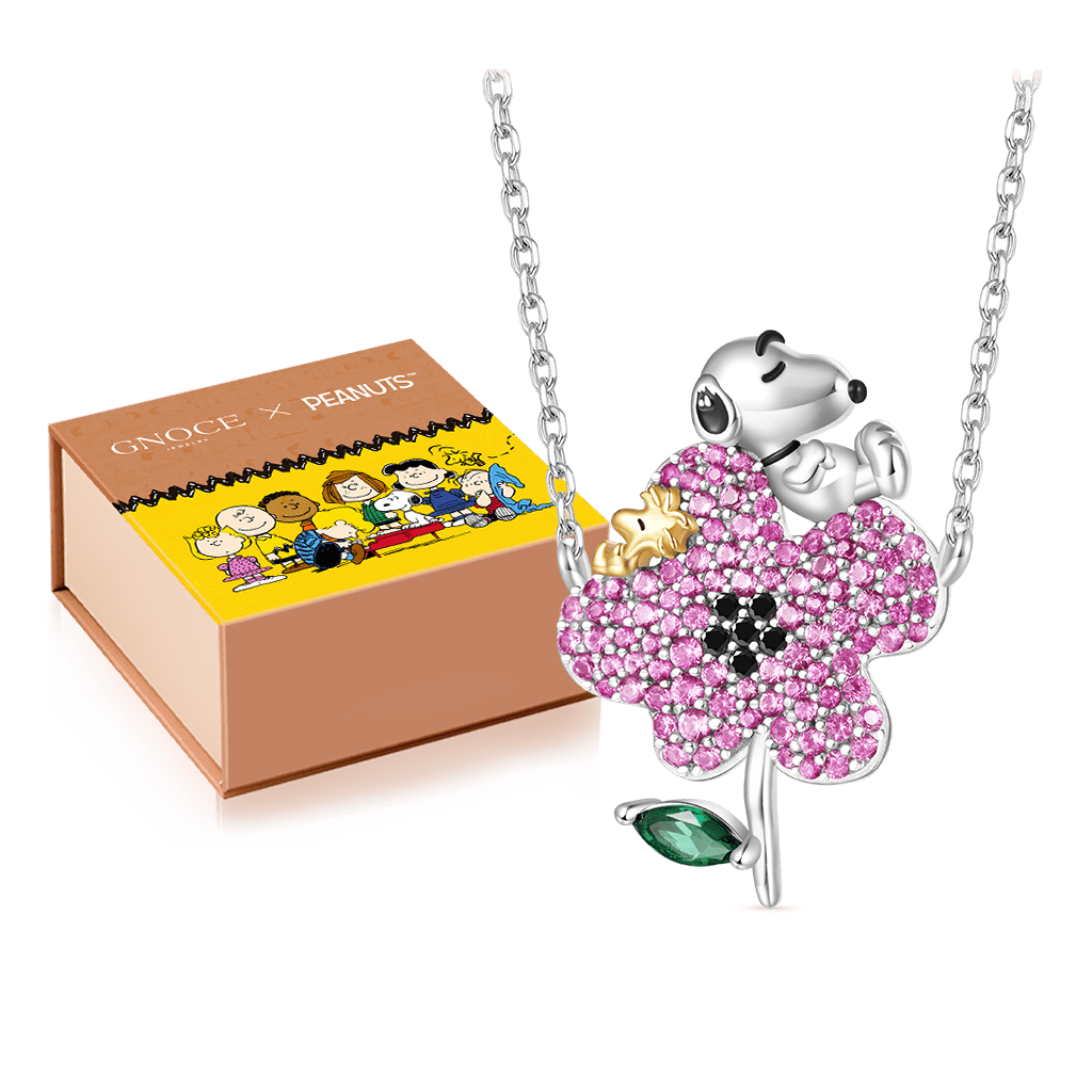史努比花朵鑽石項鍊 image number 1