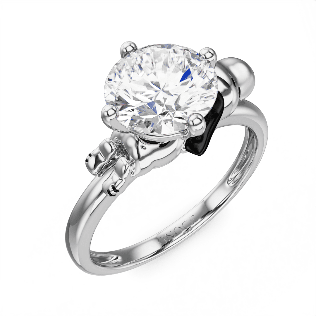 花生漫畫愛心史努比莫桑石戒指 image number 2