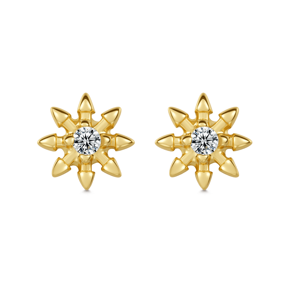 14k/10k金尖刺星形耳環 image number 1