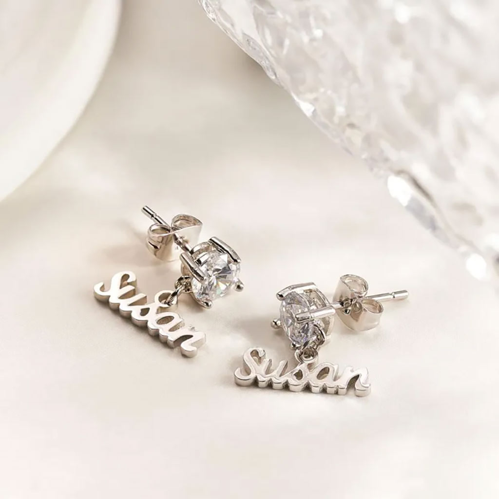個性化生日石耳環 image number 1