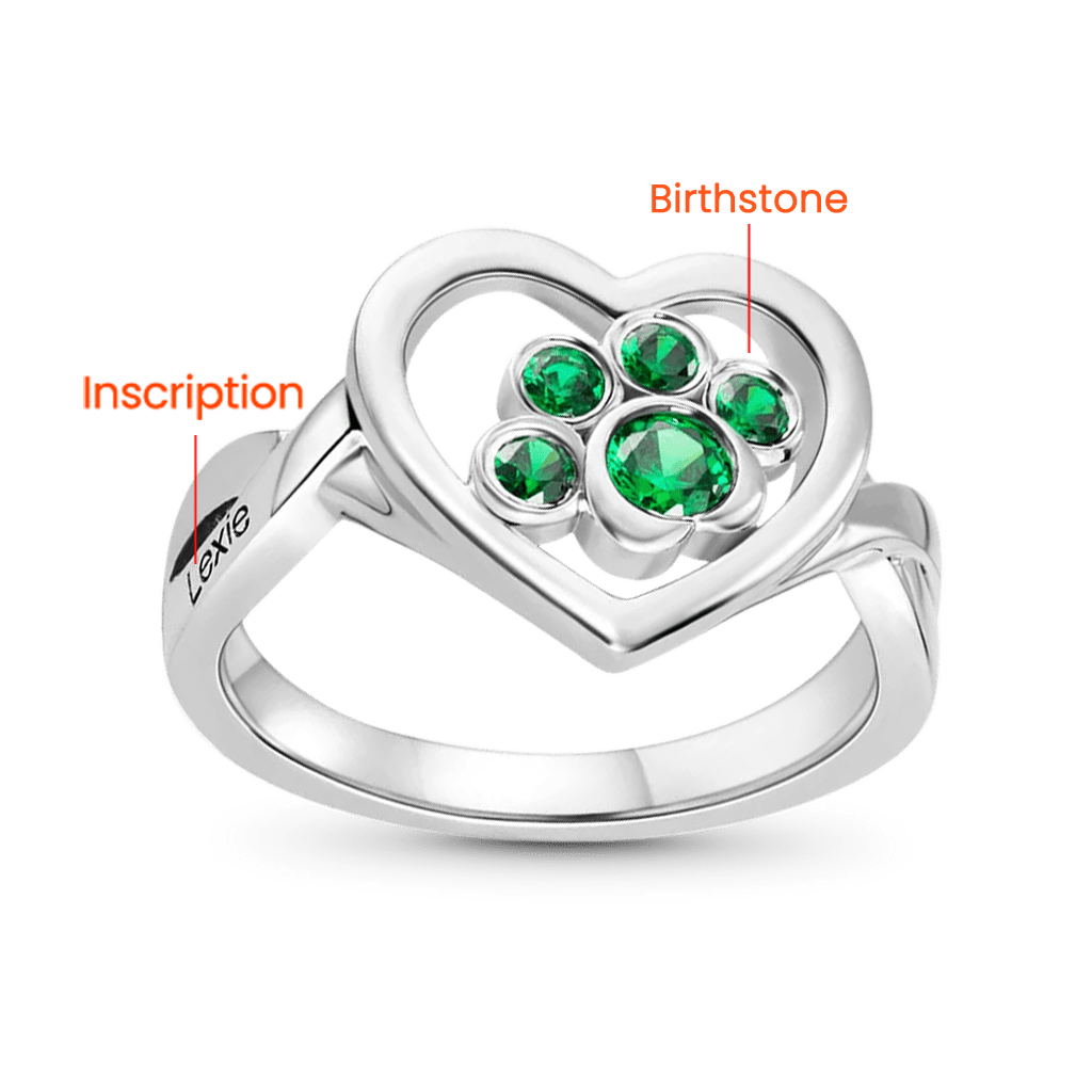 爪子生日石戒指 image number 1