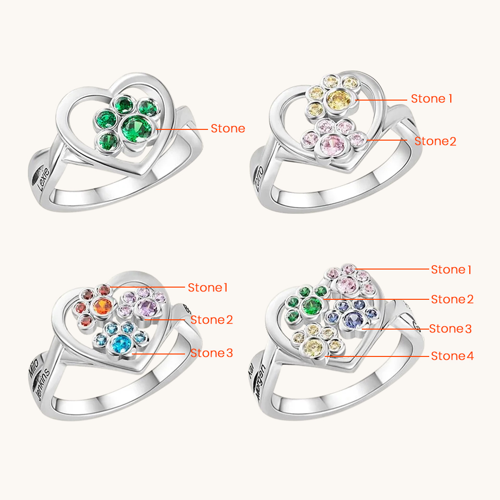 爪子生日石戒指 image number 2