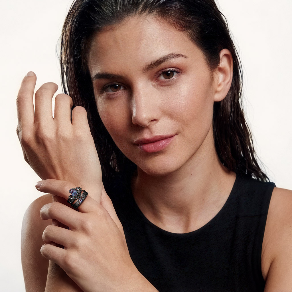 棺材荊棘與玫瑰戒指套組 image number 2