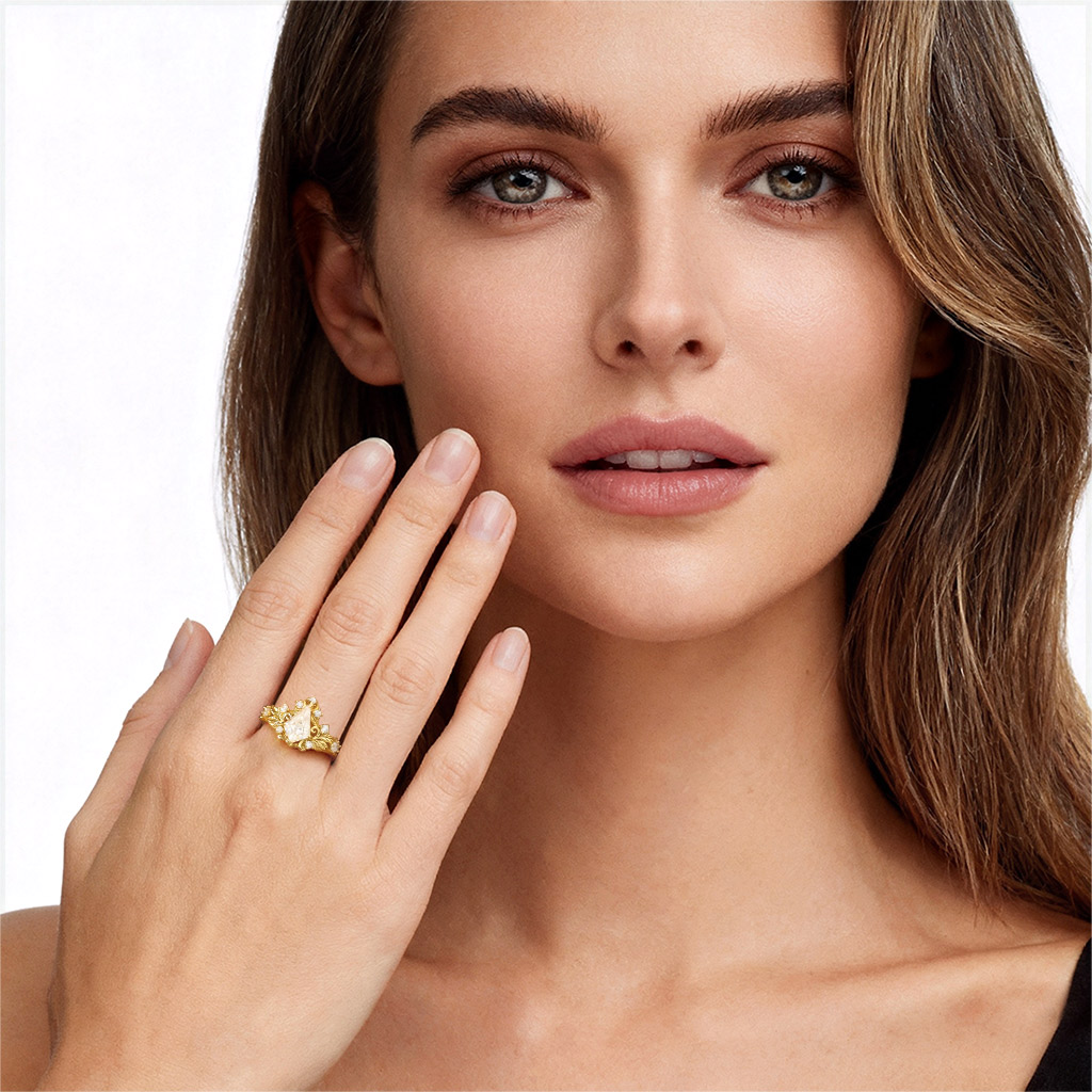 葉形細工風箏切割戒指 image number 2