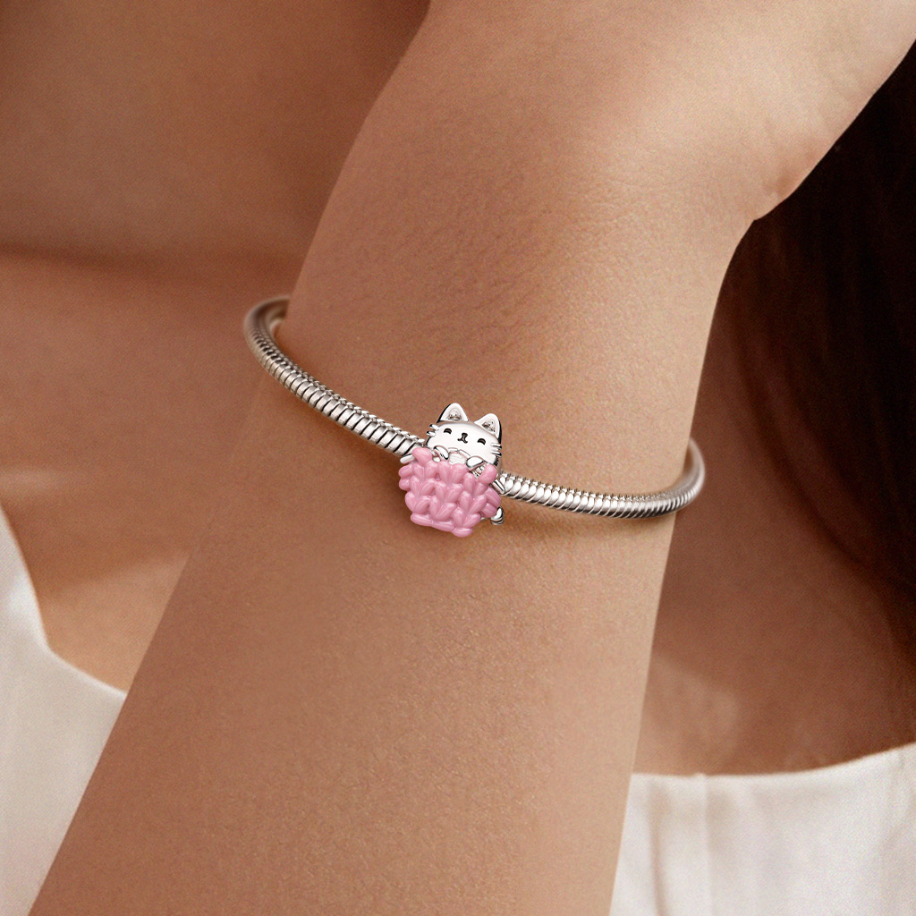 打毛衣的貓咪吊飾 image number 1