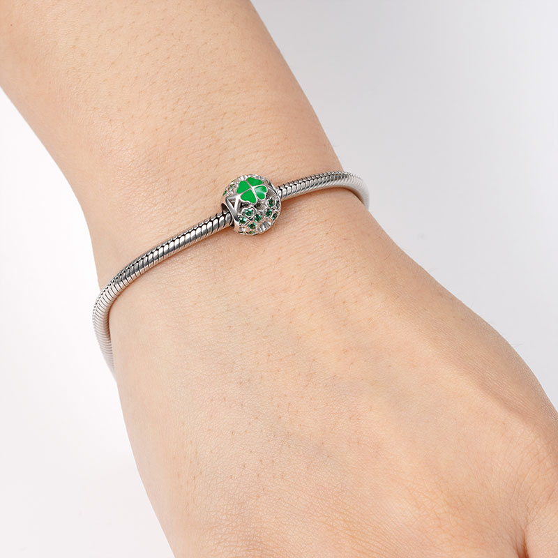 幸運四葉草心形珠飾 image number 2