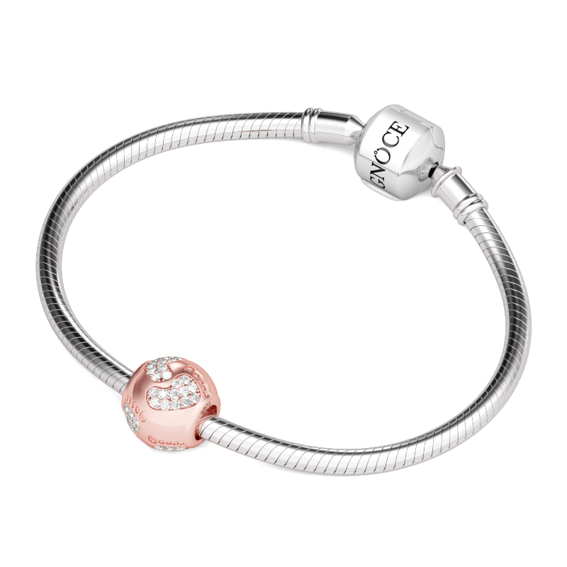 玫瑰金嬰兒腳印珠飾 image number 2