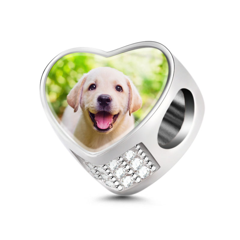 純銀小狗照片珠飾 image number 1