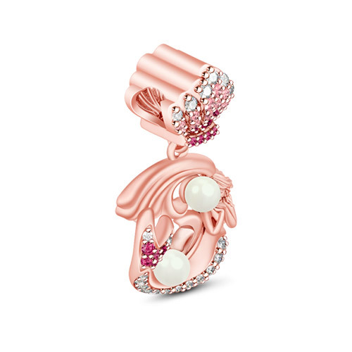 玫瑰金珍珠美人魚珠飾 image number 1