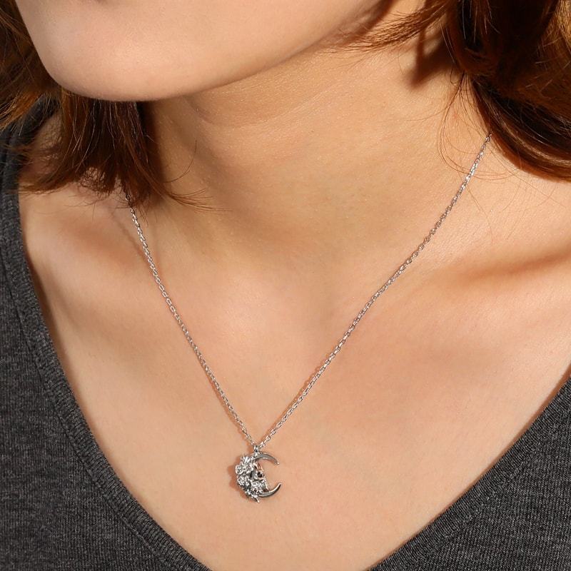 月亮骷髏玫瑰項鍊 image number 2