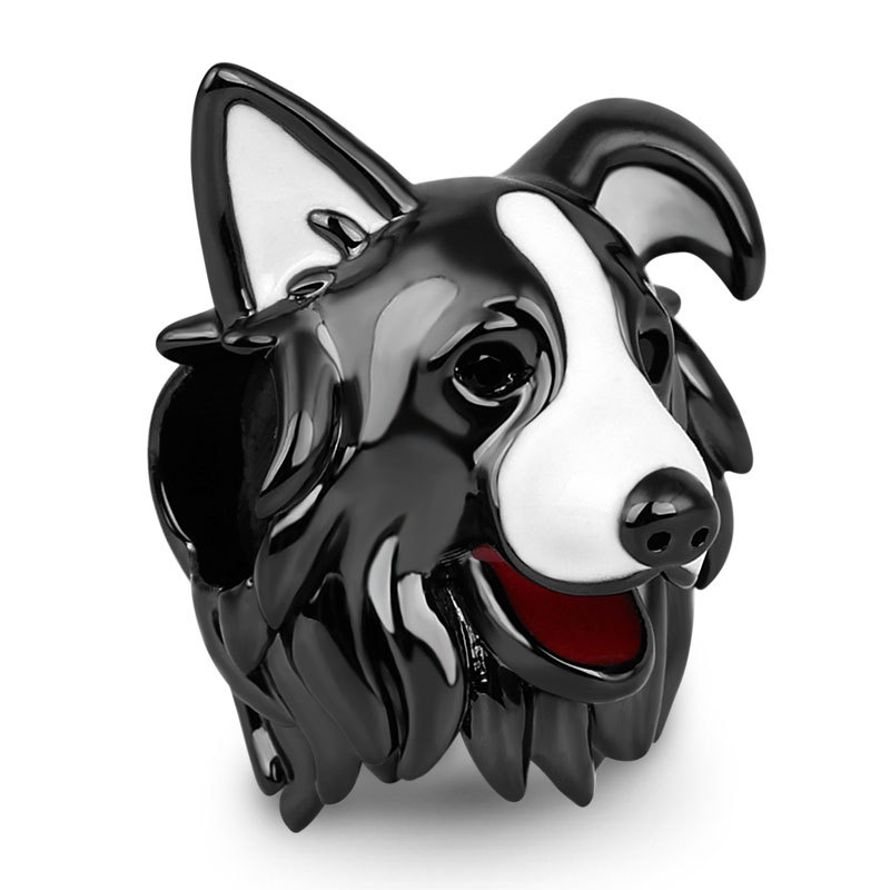 黑白邊境牧羊犬珠飾 image number 1