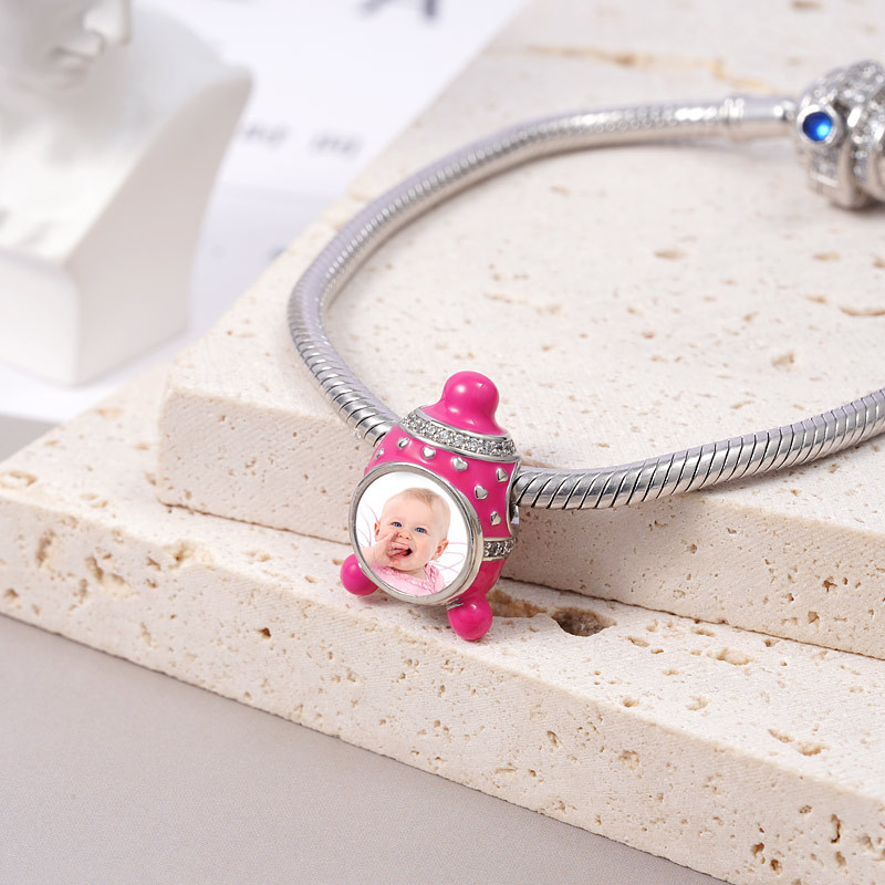 嬰兒帽個性化照片珠飾 image number 1