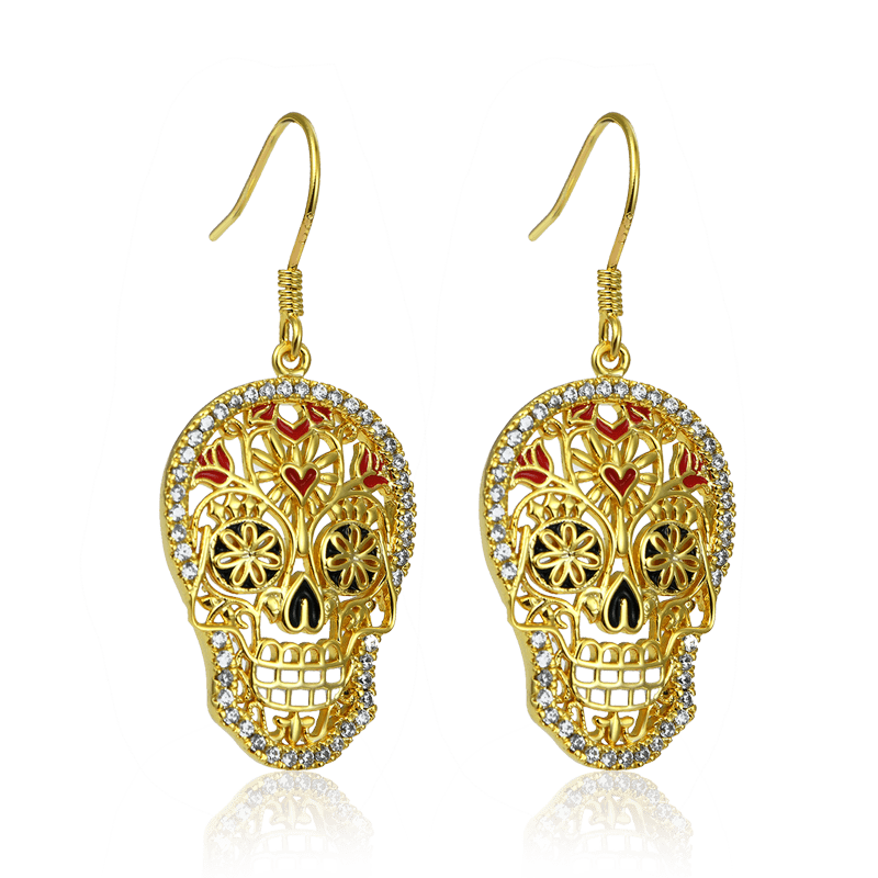 骷髏吊墜耳環 image number 1