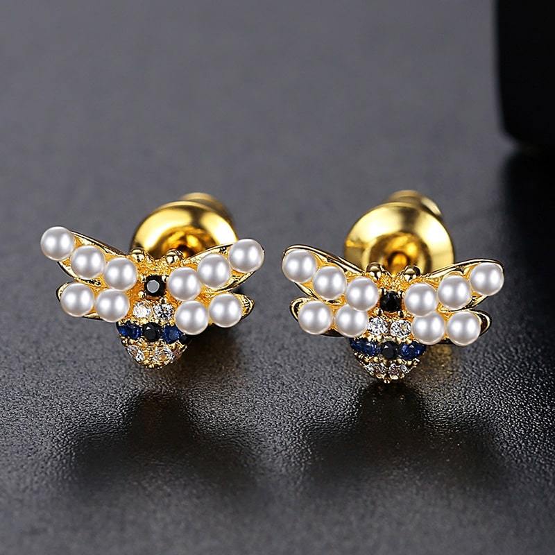 珍珠蜂耳環 image number 1