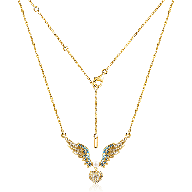 「有天使之翼的心形项链」 image number 1