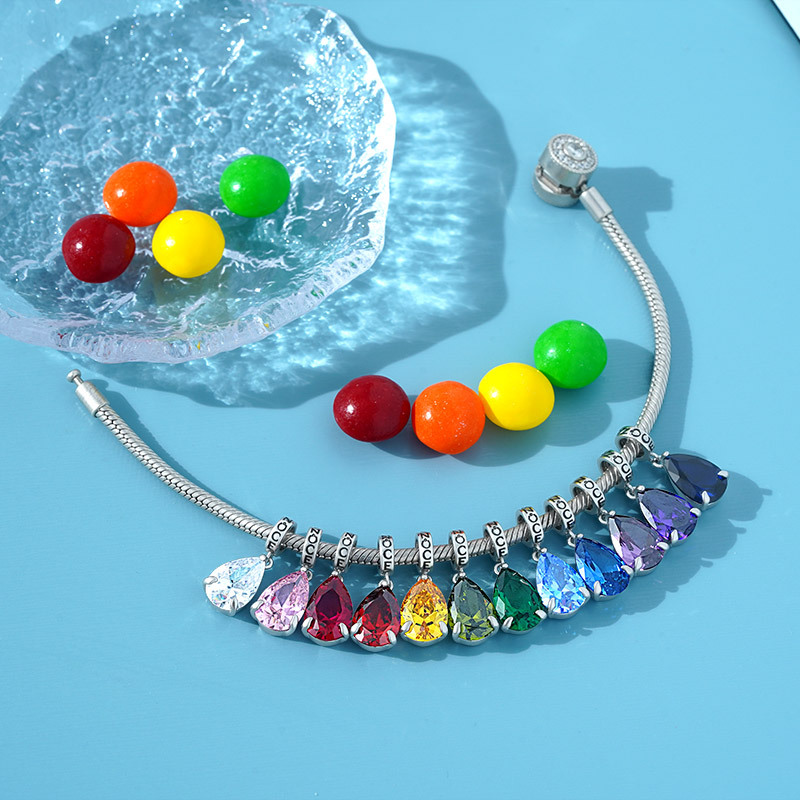 梨形切割生日石吊墜 image number 6