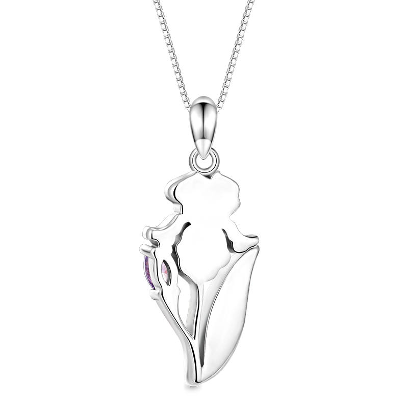 紫色鳶尾花項鍊 image number 1