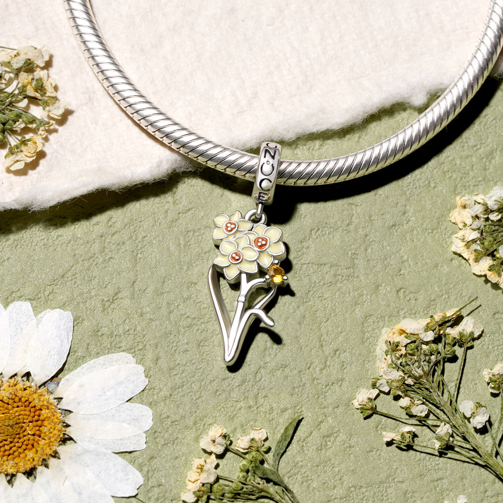 十二月生日水仙花吊墜 image number 2